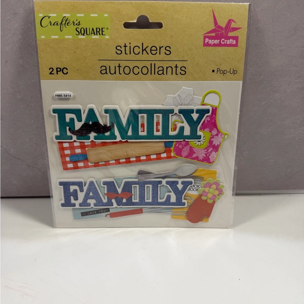 🩷5/$10 Family Pop-Up Stickers - Teal, Blue & Pink
